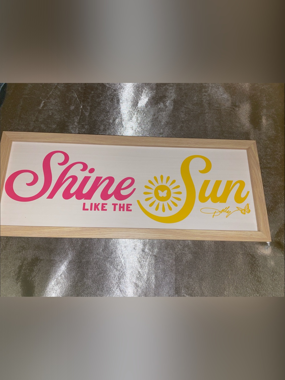 Dolly Parton -Shine Like The Sun Pink & Yellow Framed Wall Art